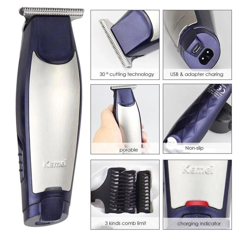 GENERICO - Patillera En T inalambrica Trimmer Recargable 4 Niveles.