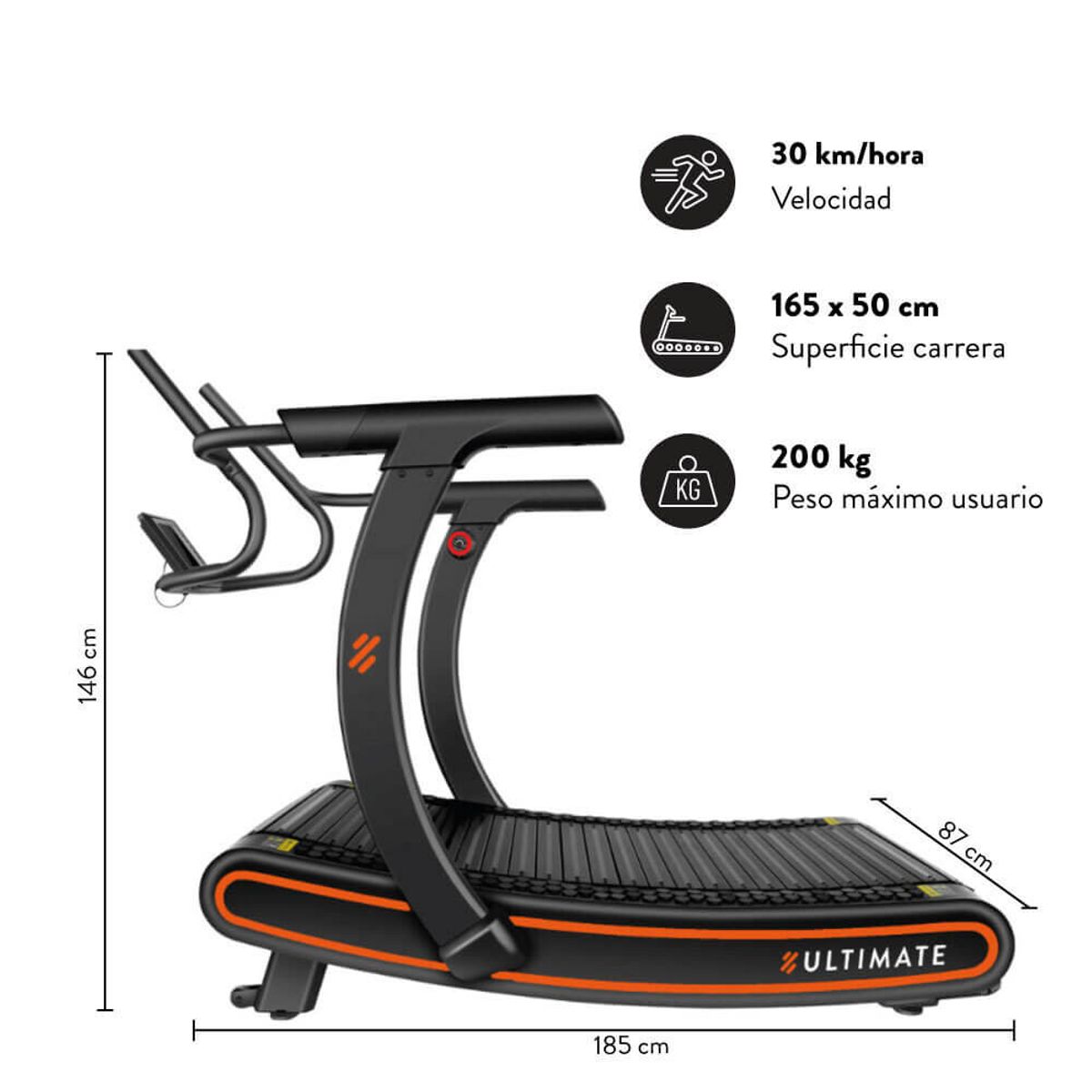 ULTIMATE FITNESS - Caminadora Trotadora Curva C1000 Elite..
