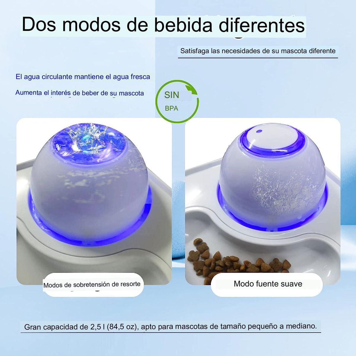 GENERICO - Fuente De Agua 2 En 1 Para Gatos Y Cuenco De Alimentación