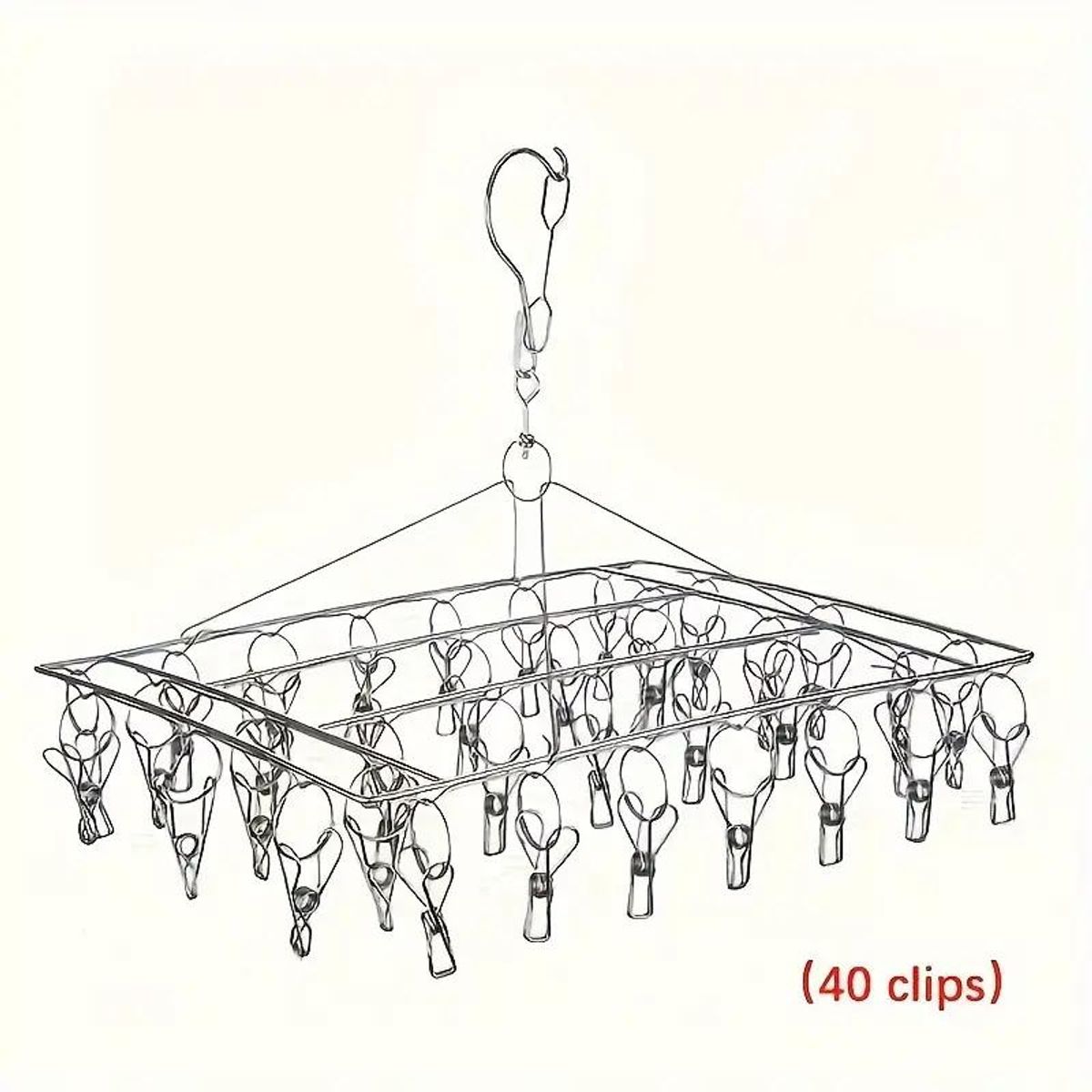 GENERICO - Perchero De Secado De Ropa Con 40 Clips