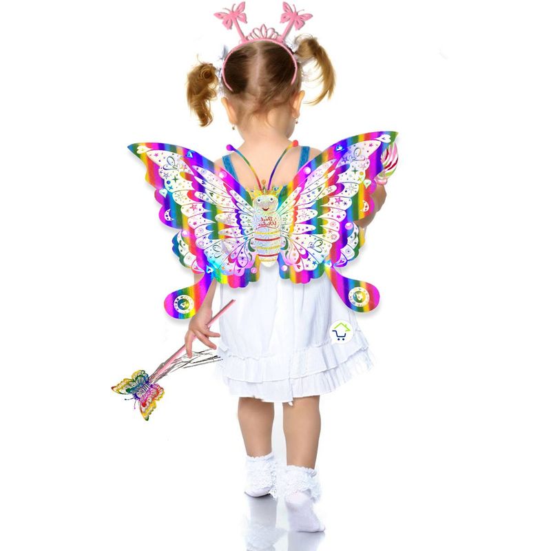 COMPRALOENCASA COM - Disfraz Mariposa Alas LED Diadema Varita Halloween OF-691