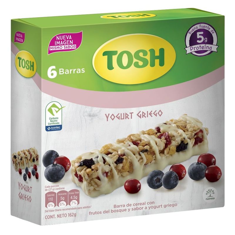 TOSH - Barra Cereal Tosh Frutos Del Bosque X 6Und X 162G