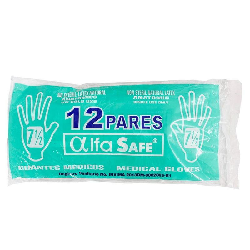 ALFA SAFE - Guantes Alfasafe Latex 7 1/2 X 12 Pares