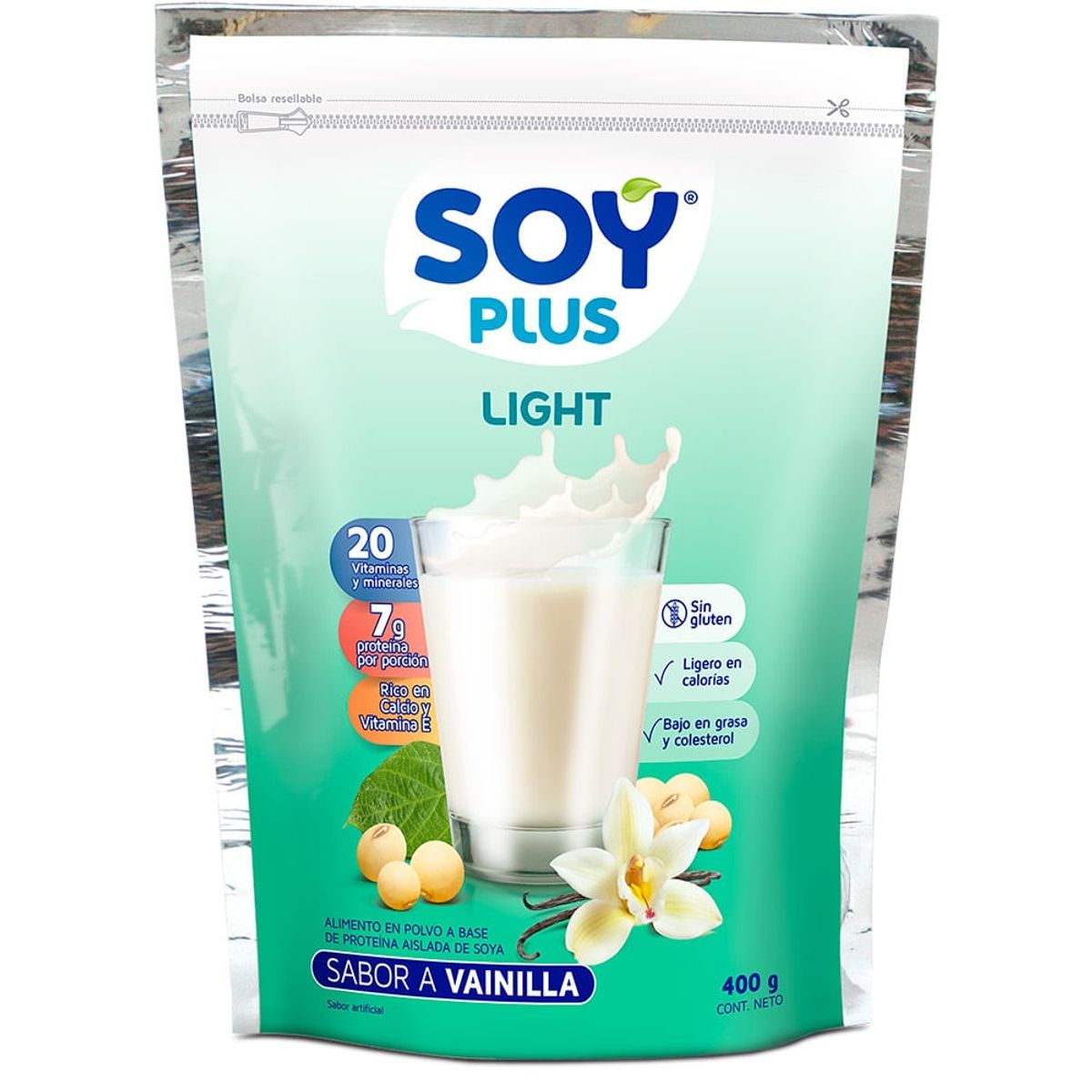 SOY PLUS - Leche Soya Soy Plus Vainilla Light X 400G