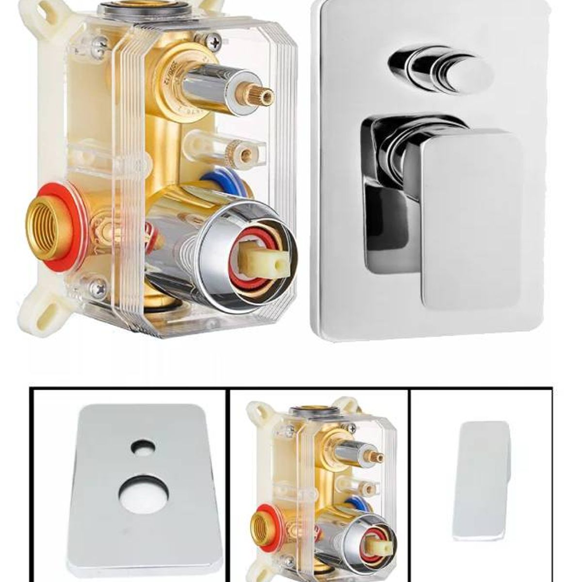 GENERICO - Mezclador Desviador Caja -ducha 30cm-tubo Techo-teleducha