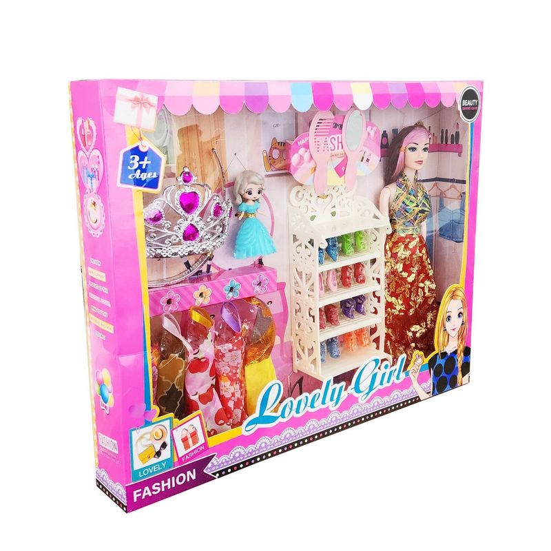 DAYOSHOP - Muñeca Princesa Vestidos Zapatos Accesorios Juguete Niñas
