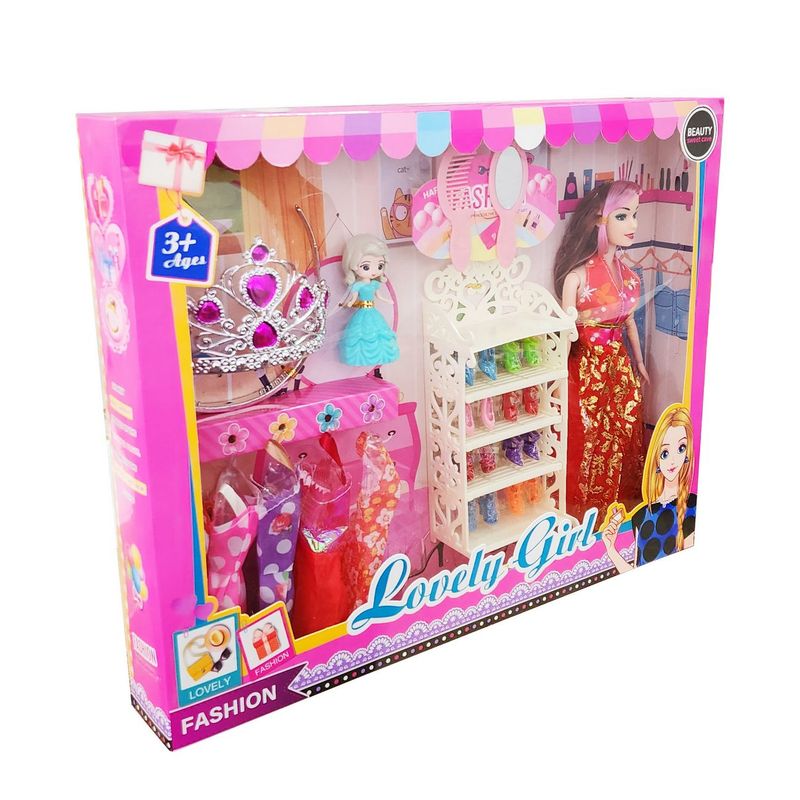 DAYOSHOP - Muñeca Princesa Vestidos Zapatos Accesorios Juguete Niñas