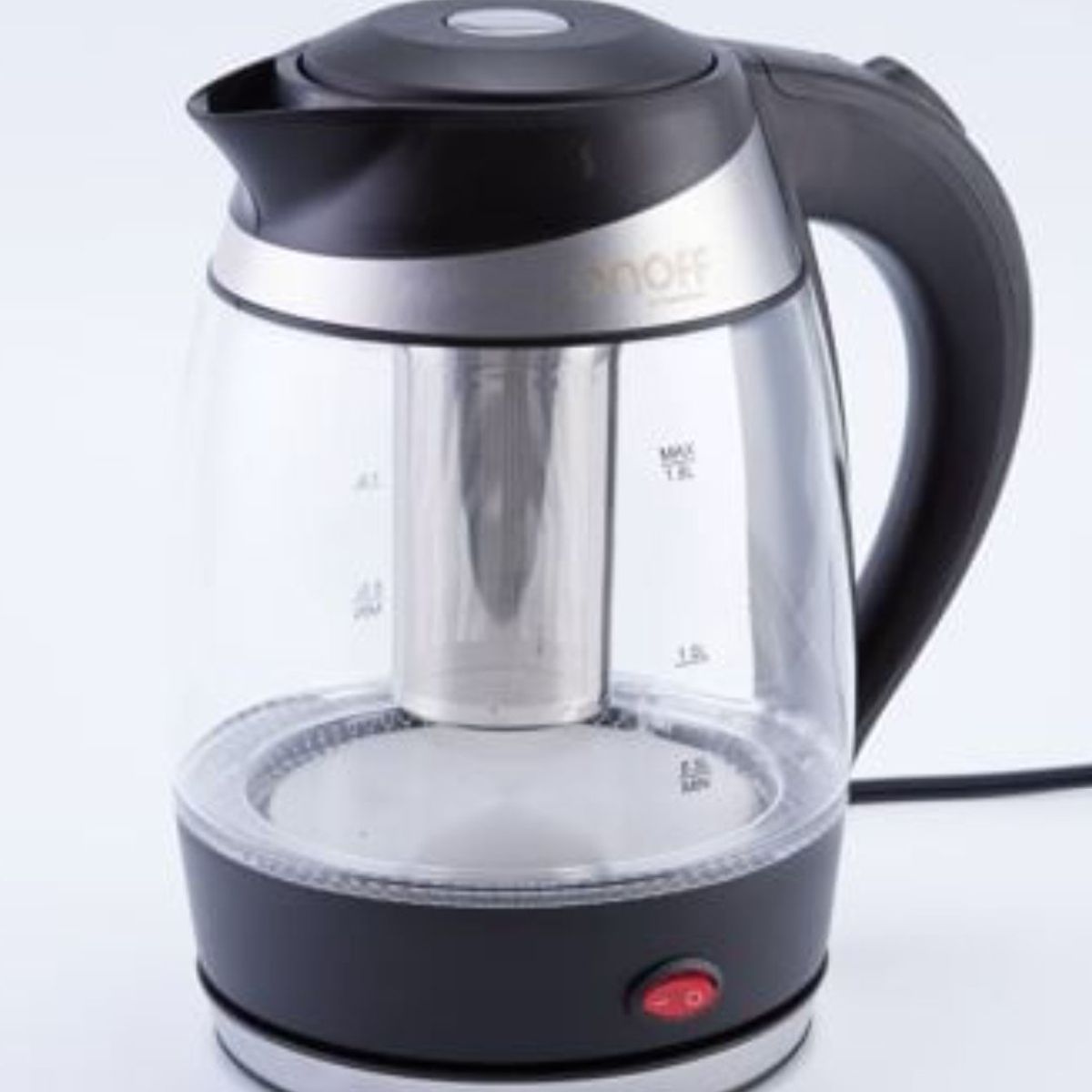 PS PLUS - tetera hervidor electrico agua onoff 1.8 lts en vidrio con infusor