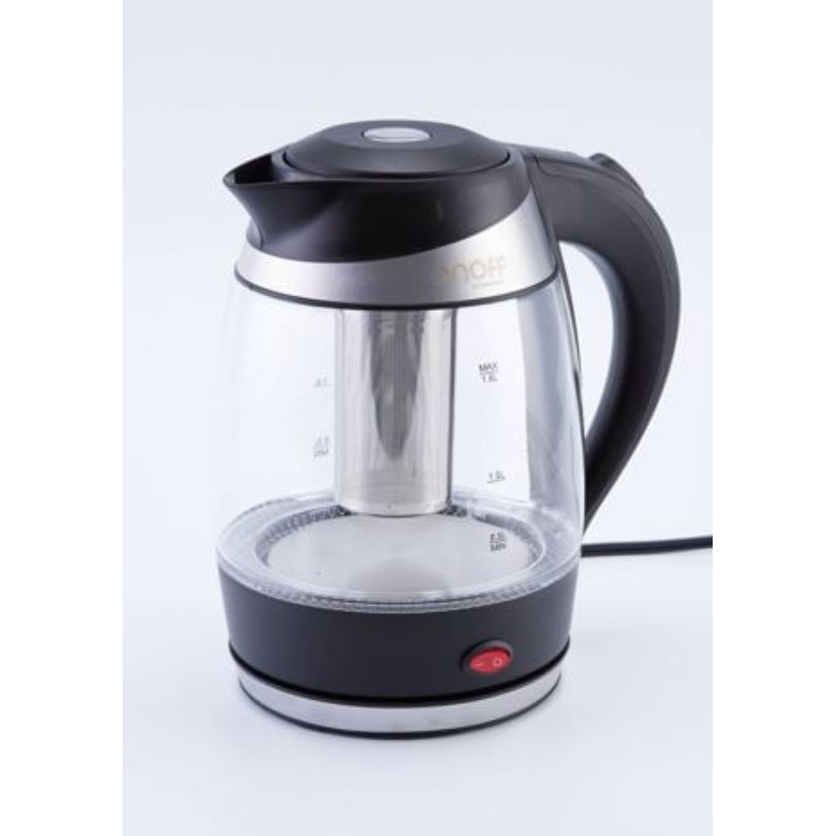 PS PLUS - tetera hervidor electrico agua onoff 1.8 lts en vidrio con infusor