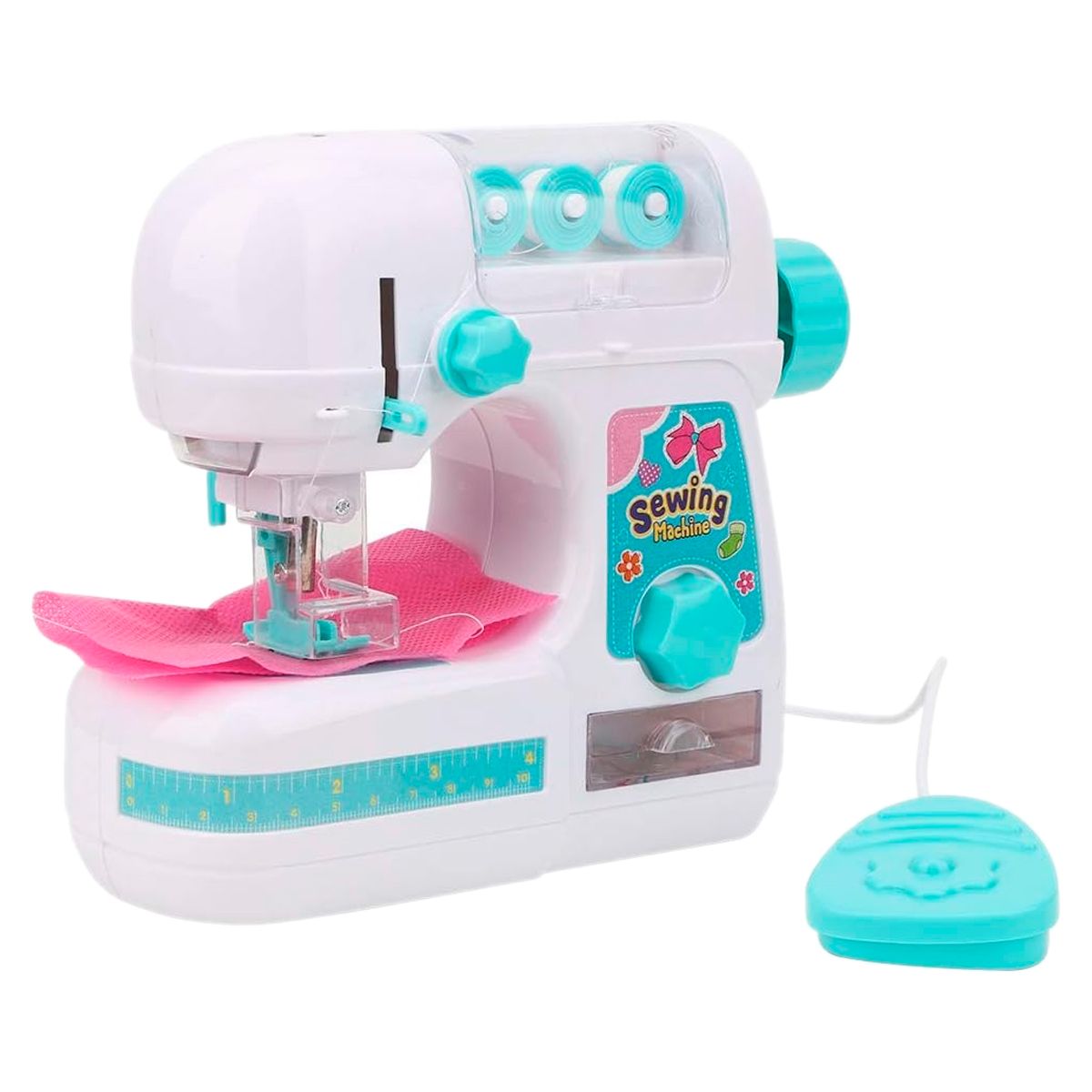 GENERICO - Máquina Coser Pedal Electrica Niñas Juguete Verdad Blan 7923