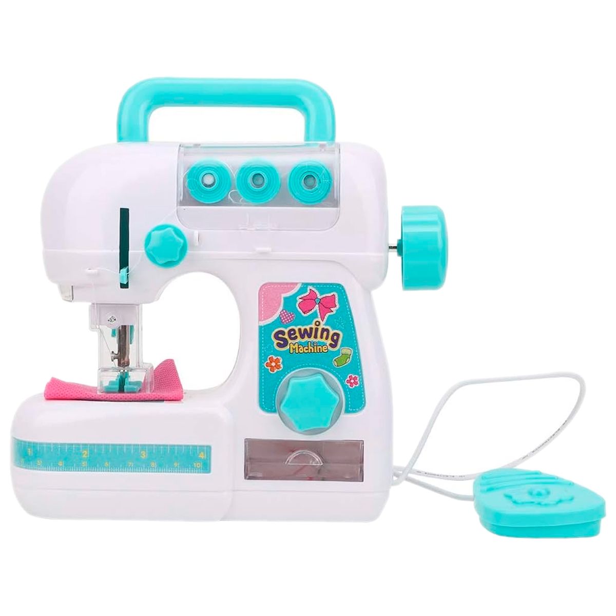 GENERICO - Máquina Coser Pedal Electrica Niñas Juguete Verdad Blan 7923