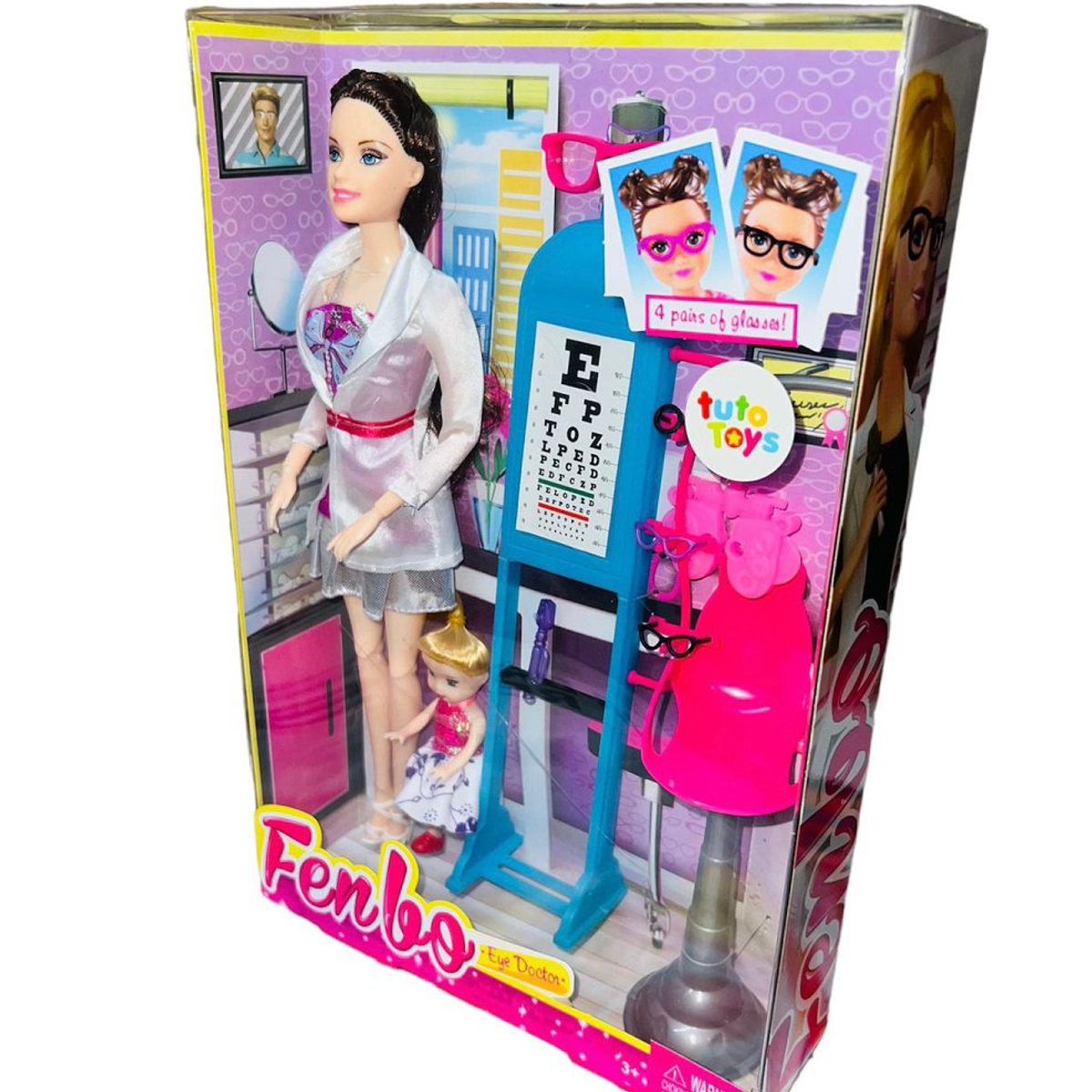 GENERICO - Muñeca Optómetra Con Consultorio Accesorios Y Paciente.