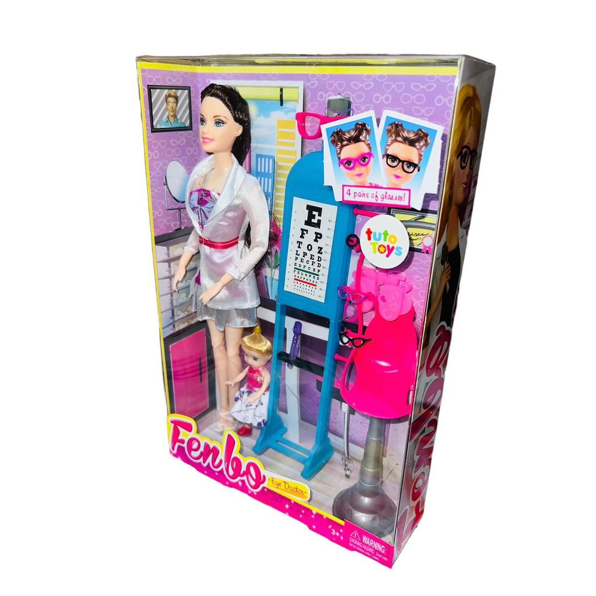 GENERICO - Muñeca Optómetra Con Consultorio Accesorios Y Paciente.