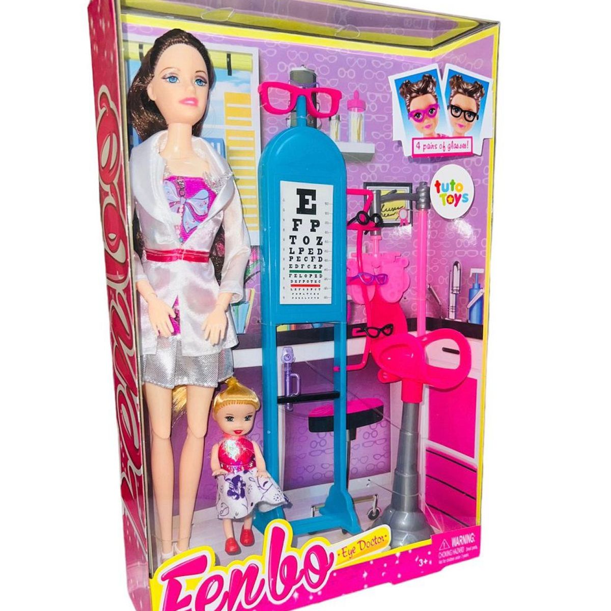 GENERICO - Muñeca Optómetra Con Consultorio Accesorios Y Paciente.