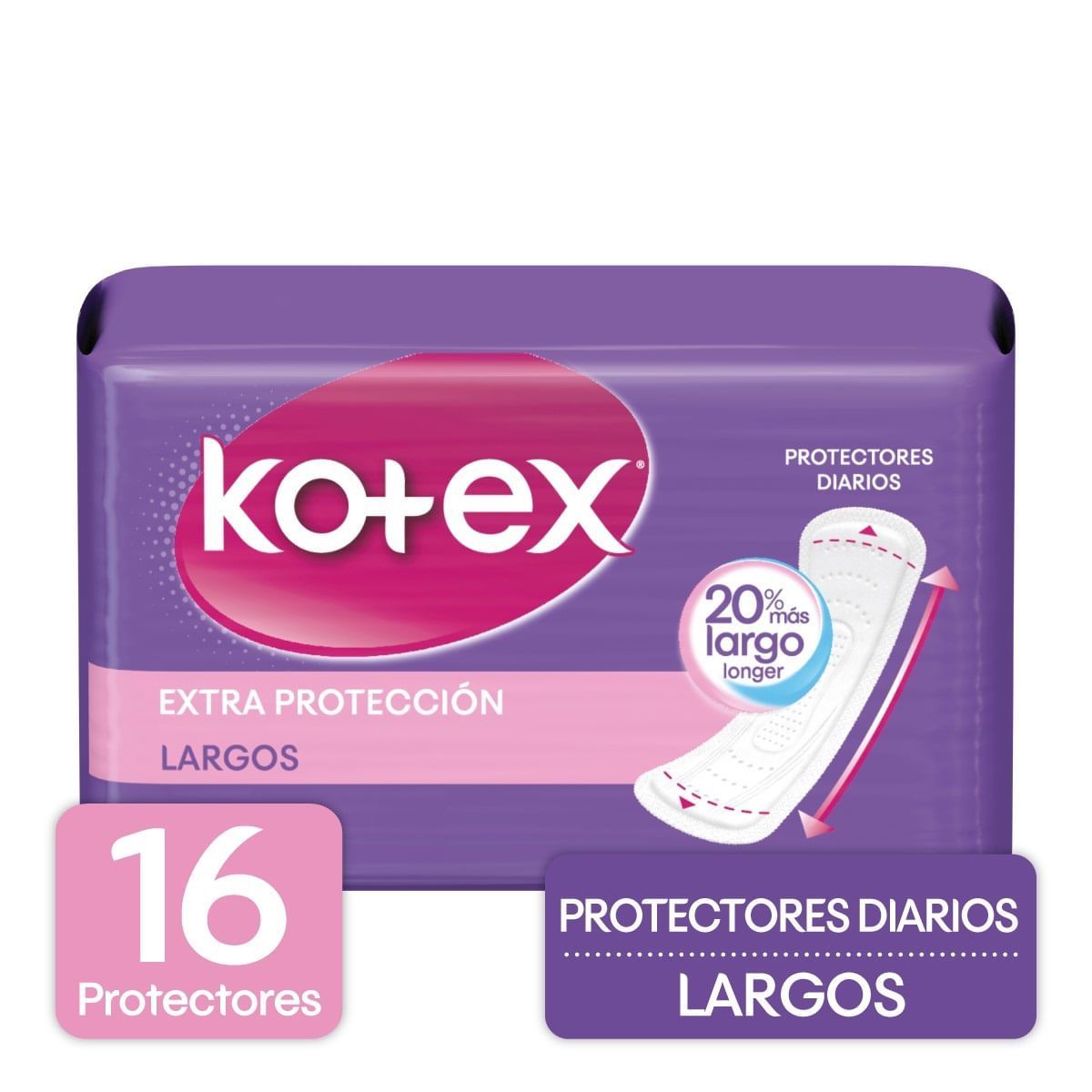 KOTEX - Protectores Diarios Kotex Extra Proteccion Largos X 16und