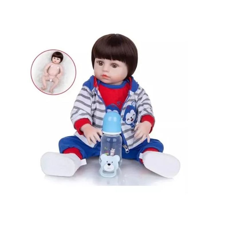 KIDSHOP - Bebe Silicona 100% Realista Niño Marinero + Accesorios 6559