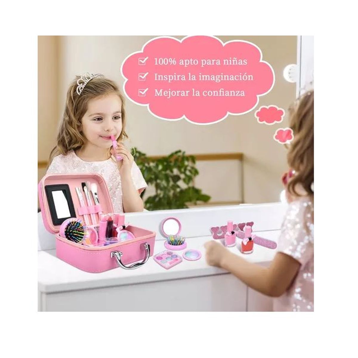 KIDSHOP - Maquillaje Real Para Niñas, Lavable Y No Tóxico Maleta 1247