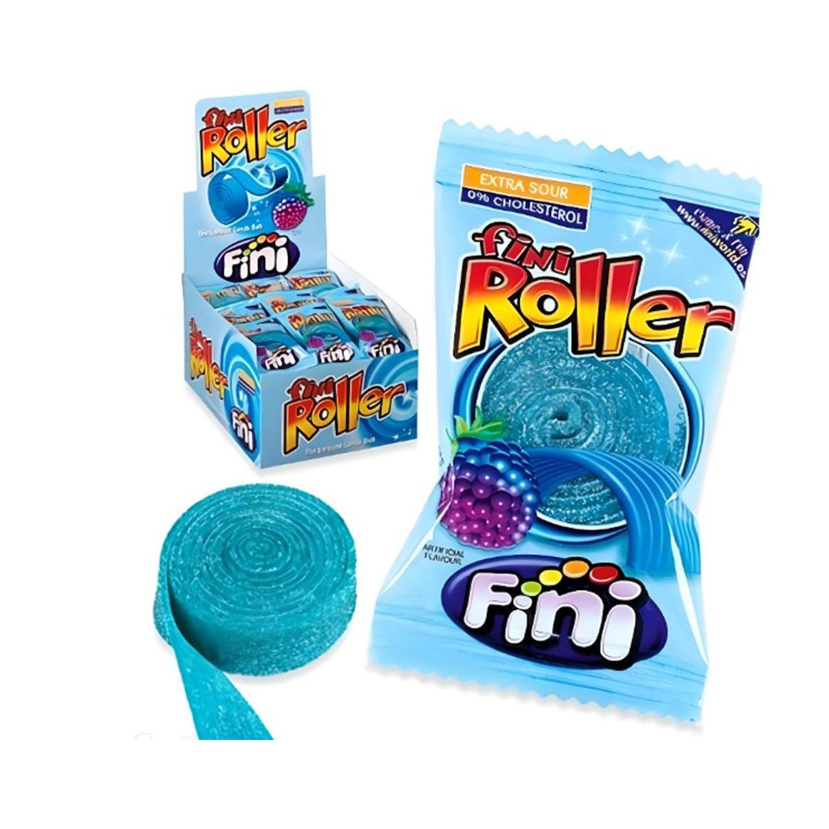 GENERICO - Dulce Goma Cinta Fini Roller Frambuesa Display 800 g X 40 U.