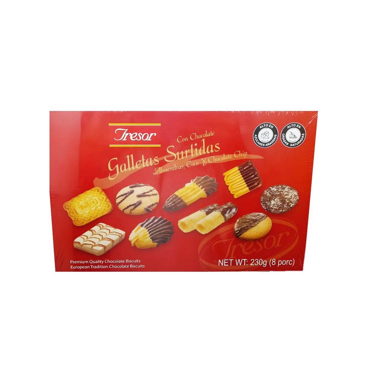 GENERICO - Estuche Galletas Navideñas Con Chocolate Tresor 230 gr X 3 U.