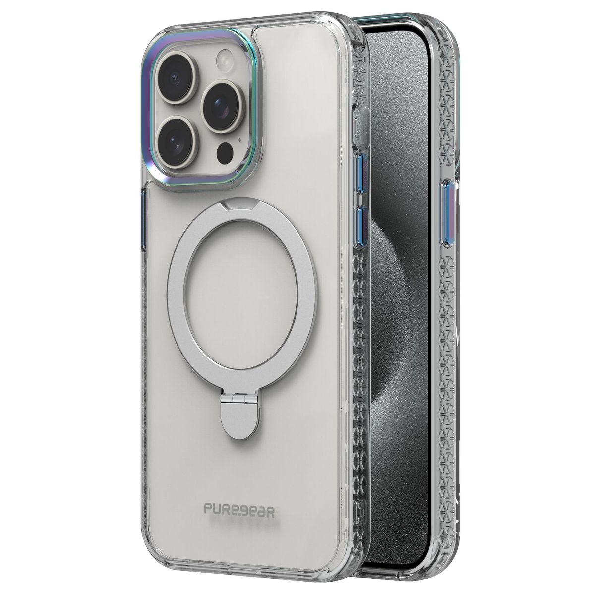 PURE GEAR - Estuche Compatible con ¡Phone 15 Pro Slim Shell Kik Iridescent