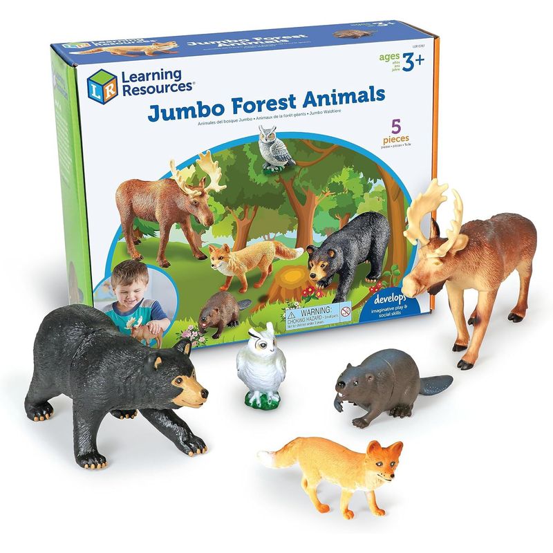 LEARNING RESOURCES - Set Animales Del Bosque Jumbo Figuras Coleccionables Niños