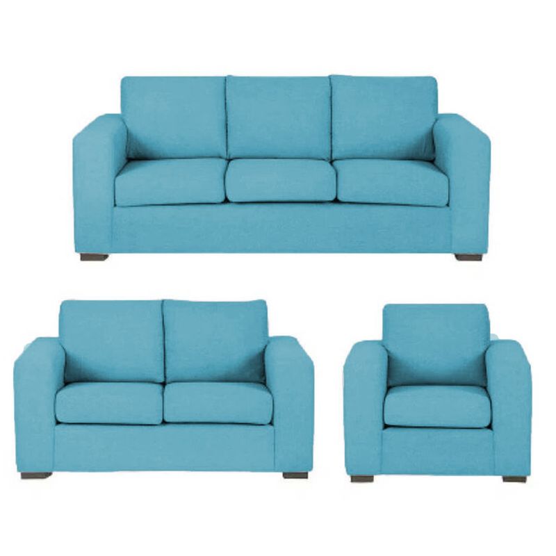 DELUXE FURNITURE - Juego de Sala Borjas 3-2-1 Puestos Turquesa tela pet friendly