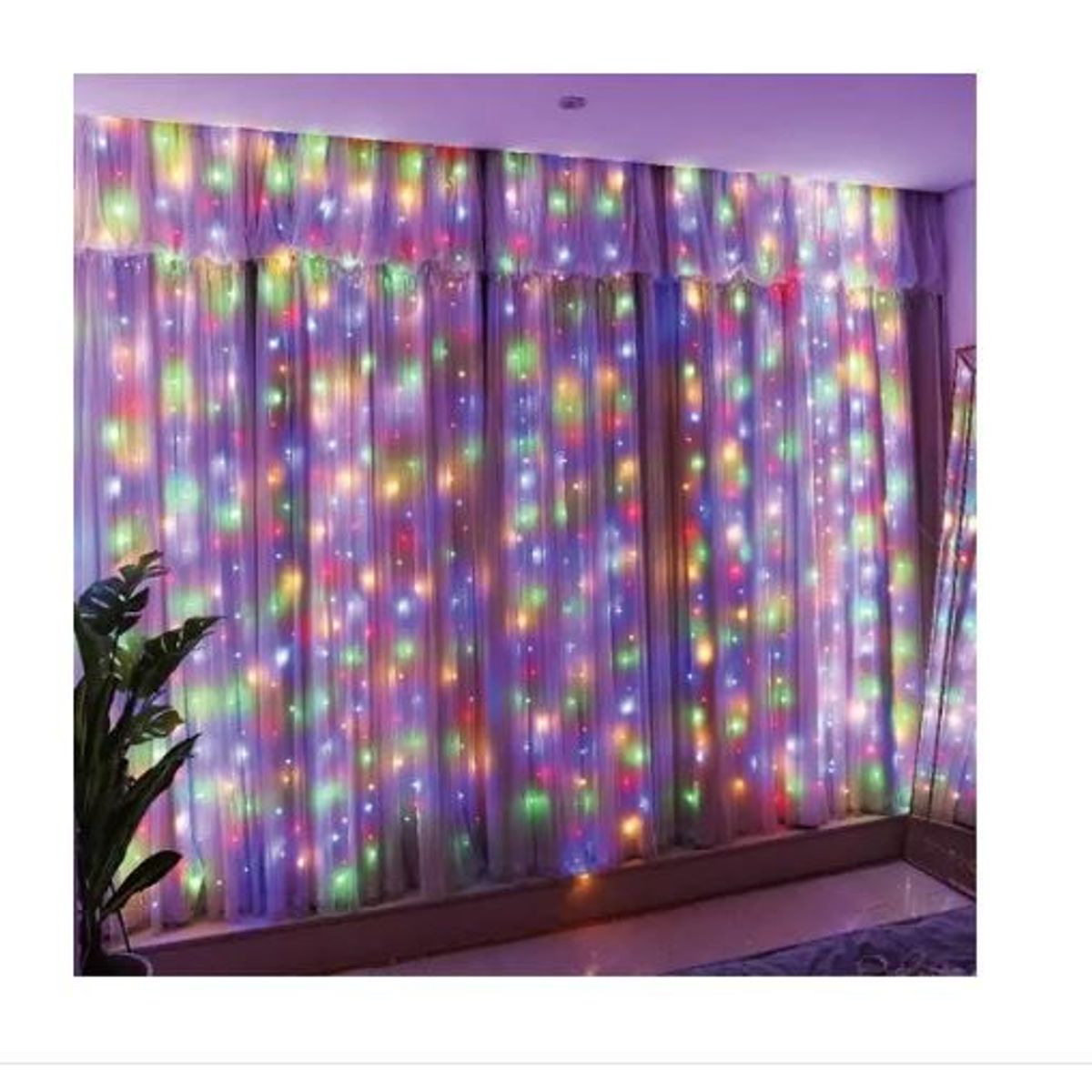 AMERICO SHOP - Luces de Navidad Cortina 3 x 2 Metros Multicolor Decorativas