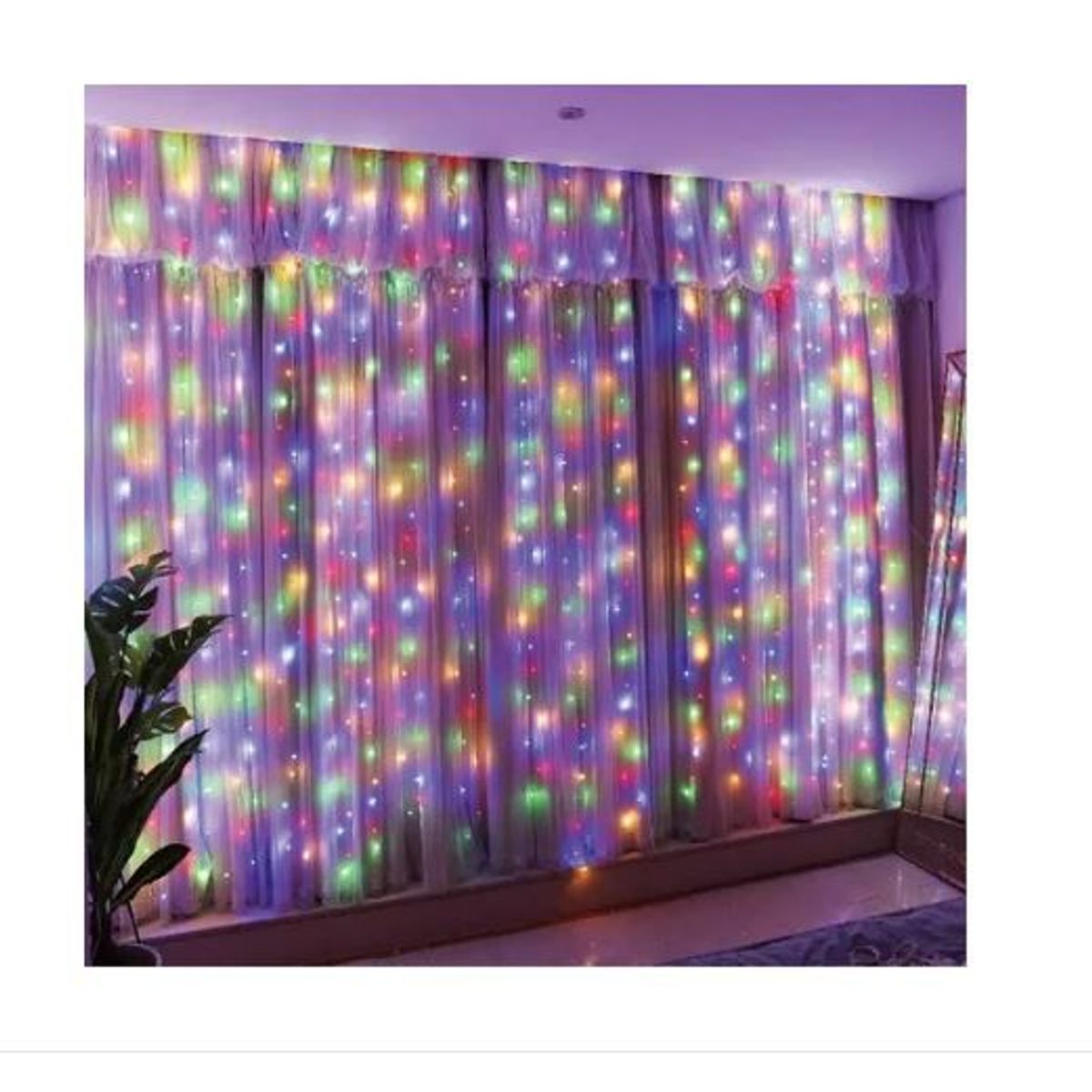 AMERICO SHOP - Luces de Navidad Cortina 3 x 2 Metros Multicolor Decorativas