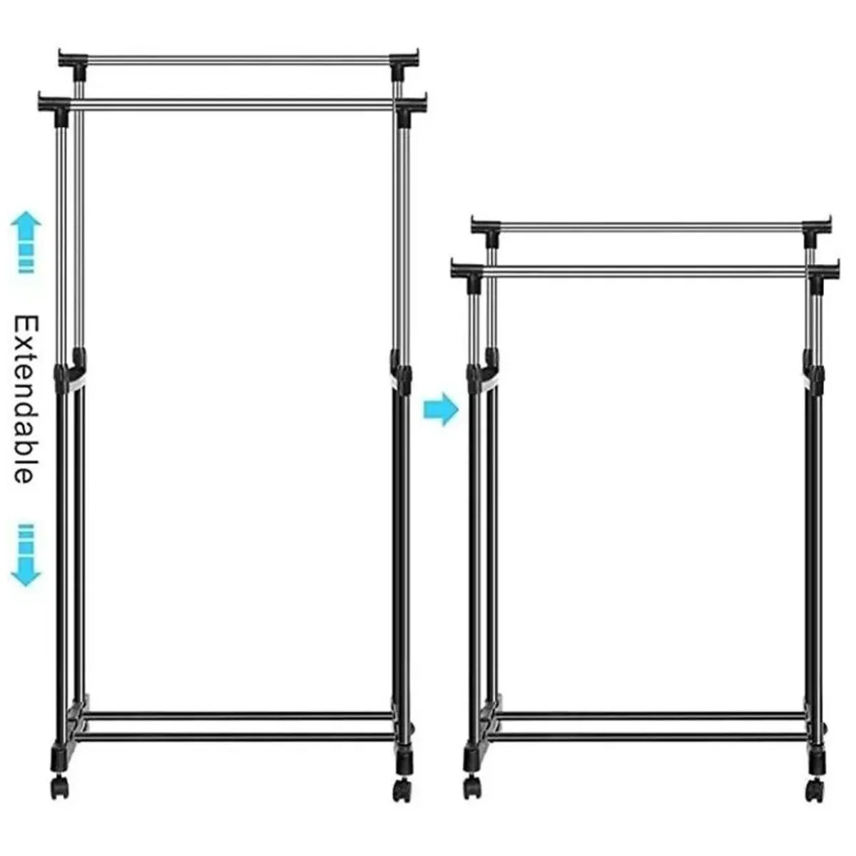 GENERICO - Tendedero De Ropa Plegable Multifuncional Portatil Con Rueda