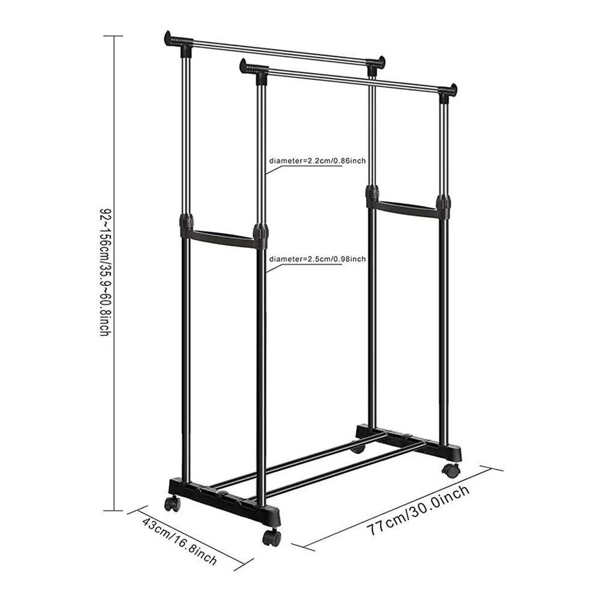 GENERICO - Tendedero De Ropa Plegable Multifuncional Portatil Con Rueda