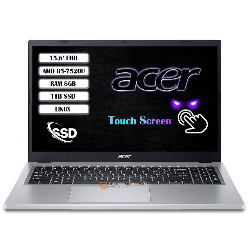 ACER - Portátil ACER 156? TOUCH AMD R5-7520U RAM 8G 1TB SSD  MOUSE..