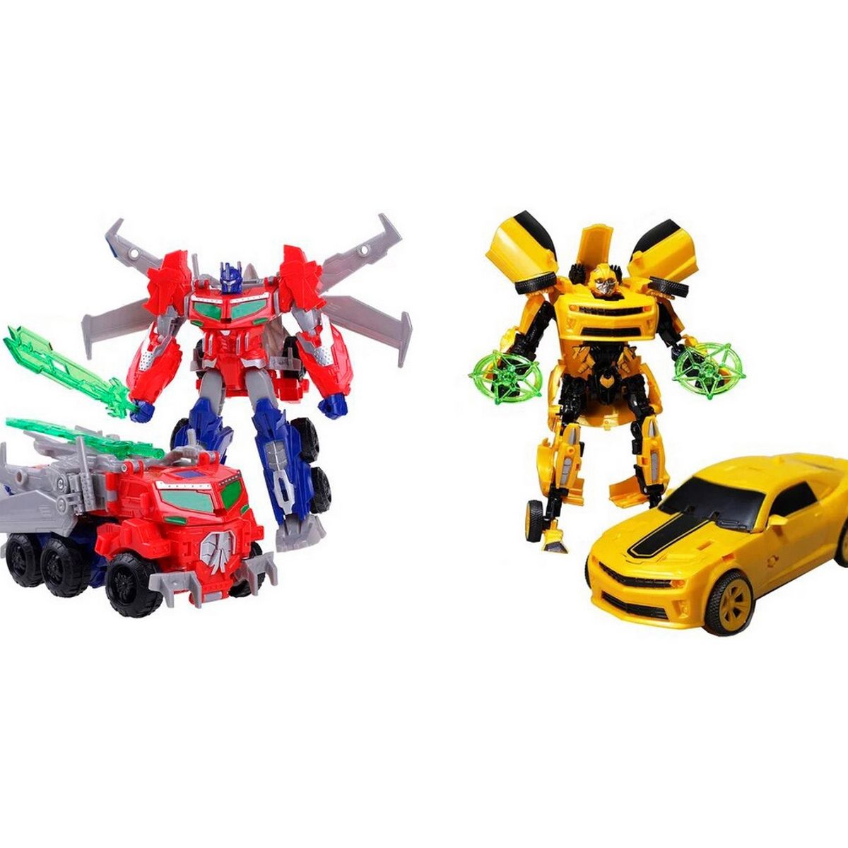 DAYOSHOP - Transformers Duo Optimus Bumblebee Carro Coleccionable
