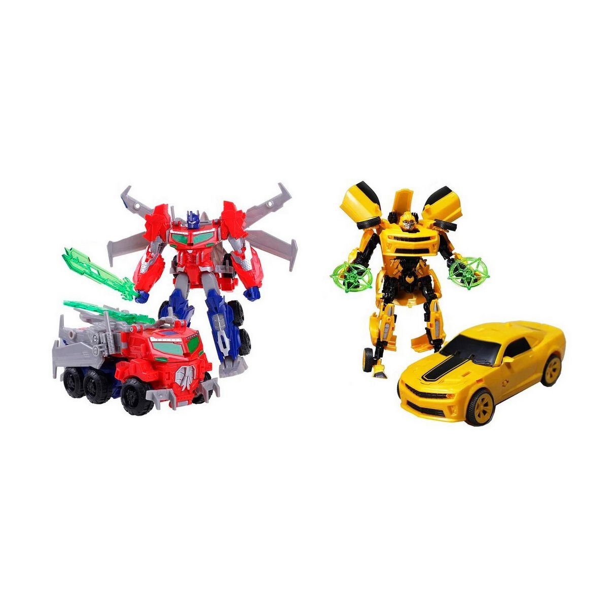 DAYOSHOP - Transformers Duo Optimus Bumblebee Carro Coleccionable