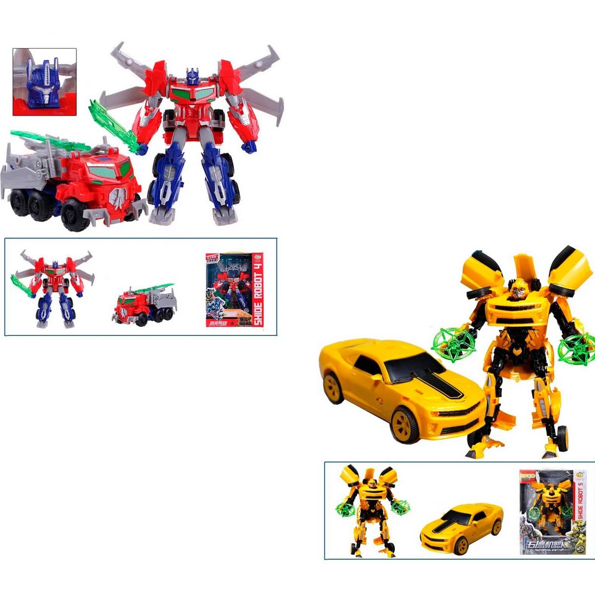 DAYOSHOP - Transformers Duo Optimus Bumblebee Carro Coleccionable