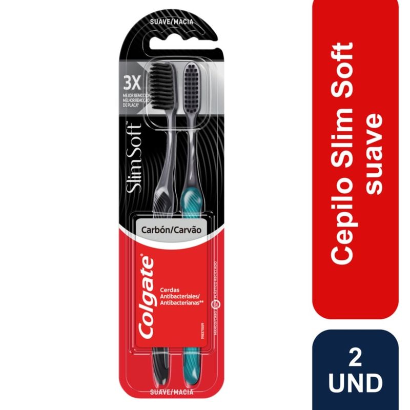 COLGATE - Cepillo Dental Colgate Slim Soft Carbon Active X 2und