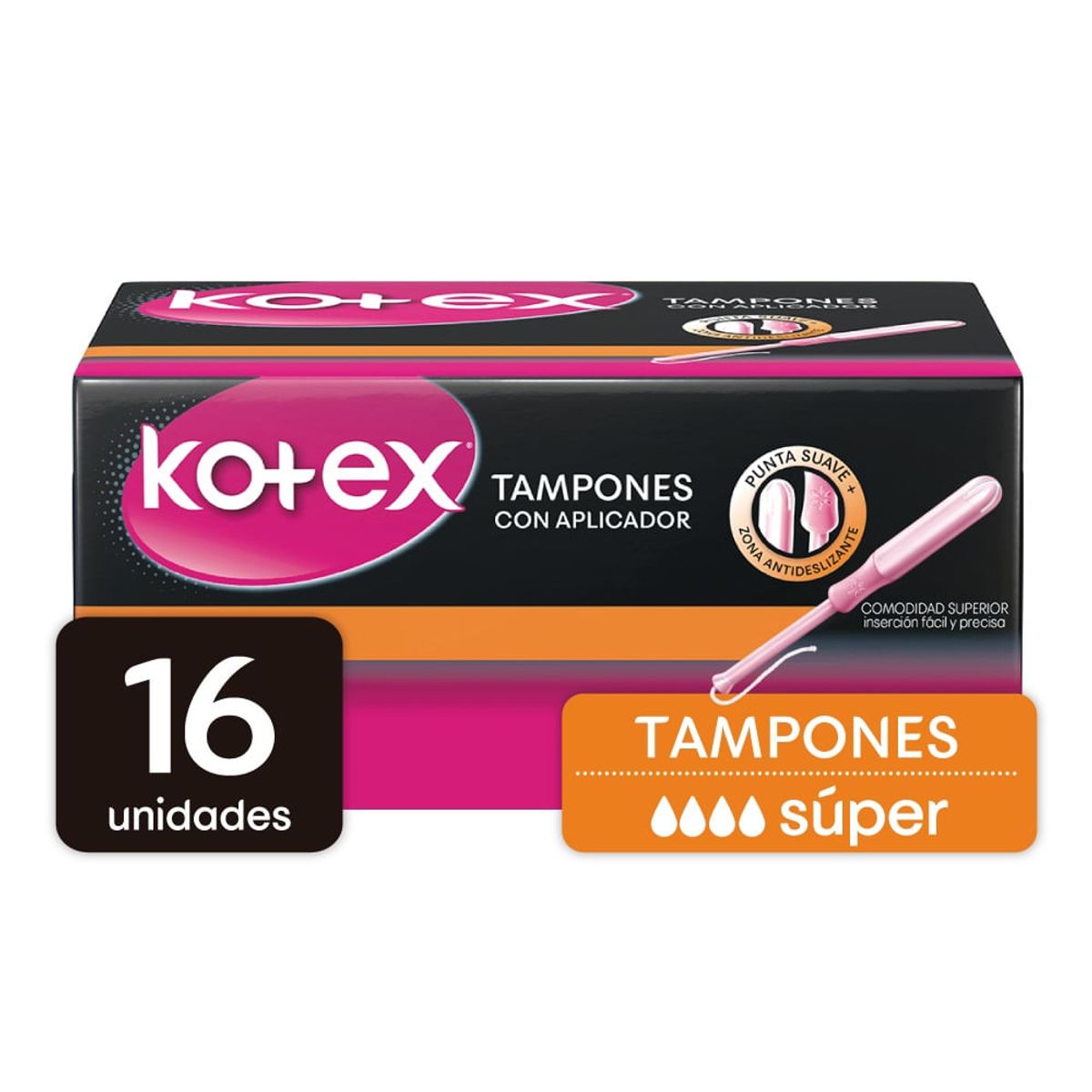 KOTEX - Tampones Kotex Con Aplicador Super X 16und