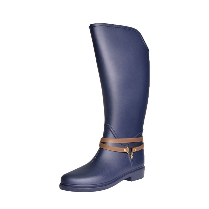 BOTTPLIE - Botas Lluvia Impermeable Mujer Golden Pendant -  Azul Cafe
