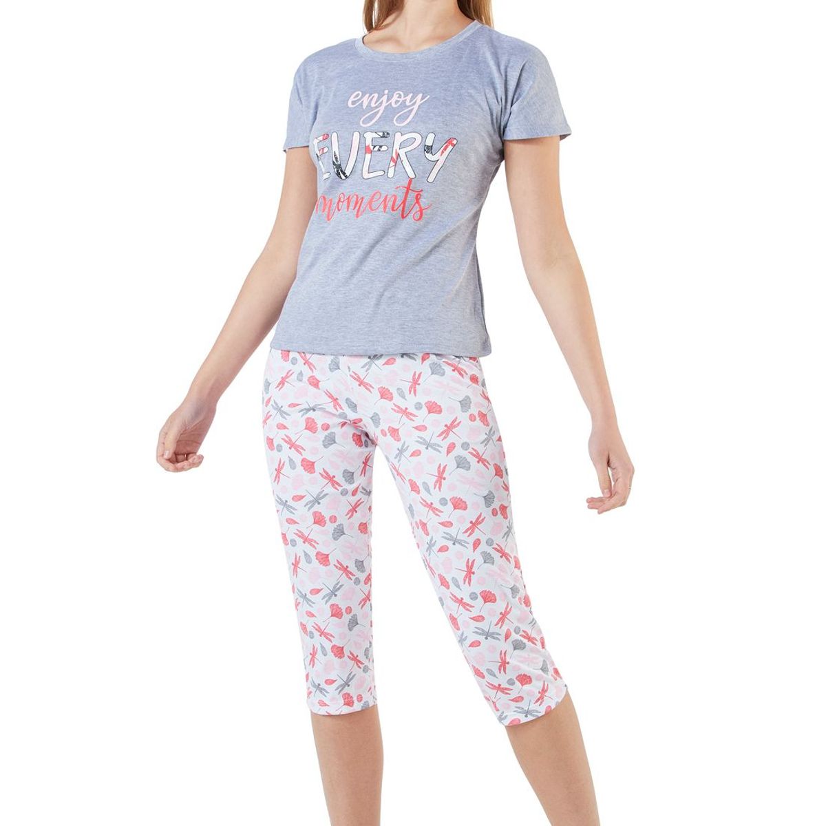 SANTANA - Pijama Capri Mujer Agatha Gris