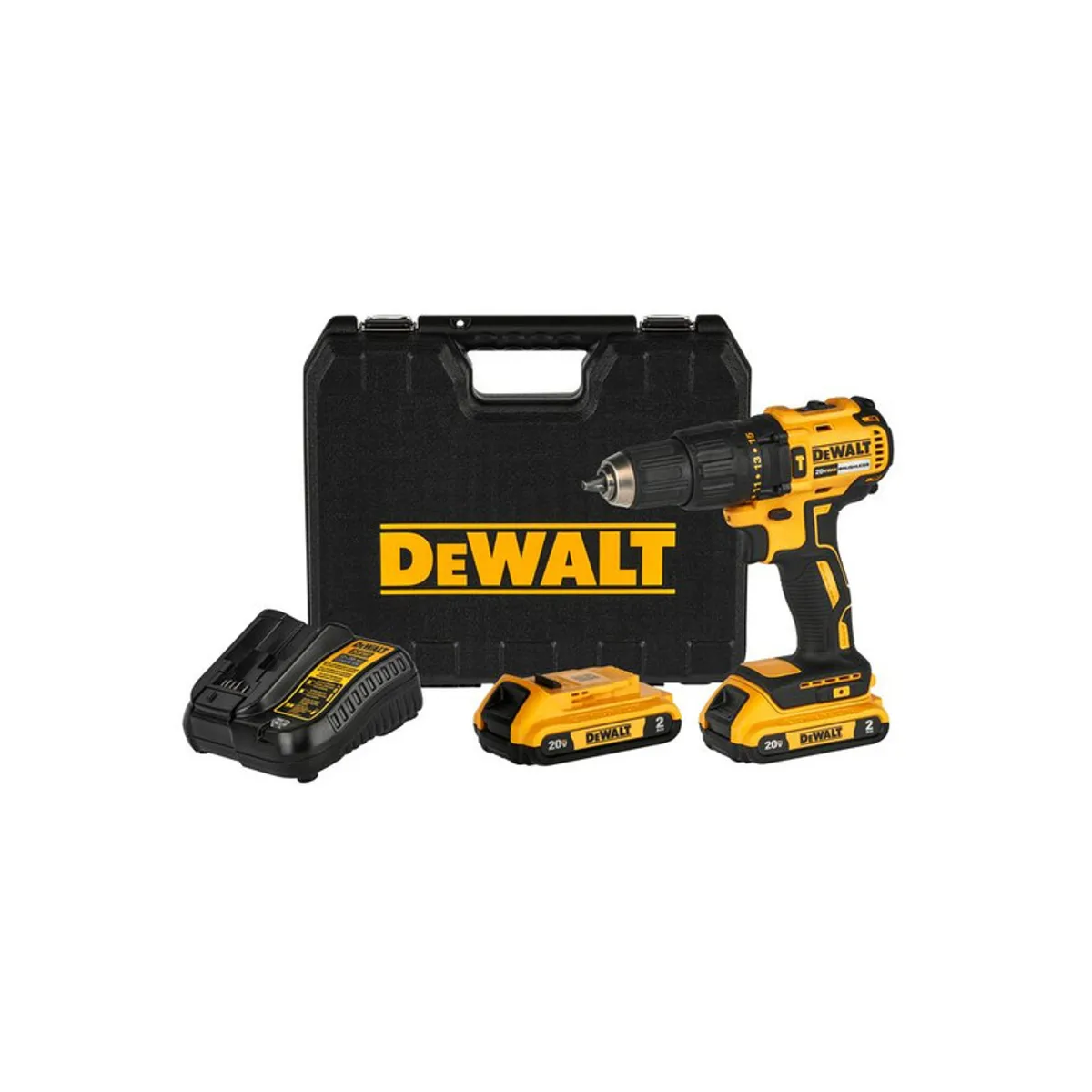 DEWALT - Taladro Percutor 1/2 20v Brushless + 2 Baterías + Cargador
