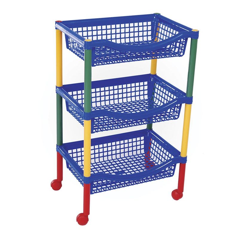 RIMAX - Canasta Móvil Rectangular De 3 Niveles Rimax Multicolor