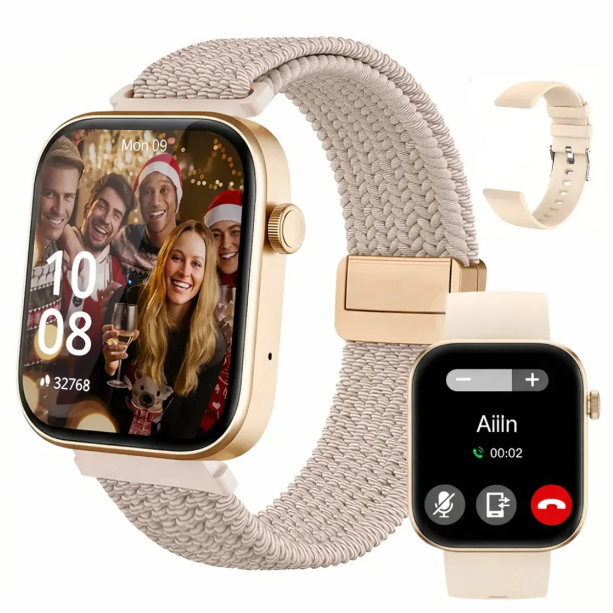 COLMI - Reloj Inteligente Mujer Llamadas Bluetooth Colmi Dorado Smartwatch
