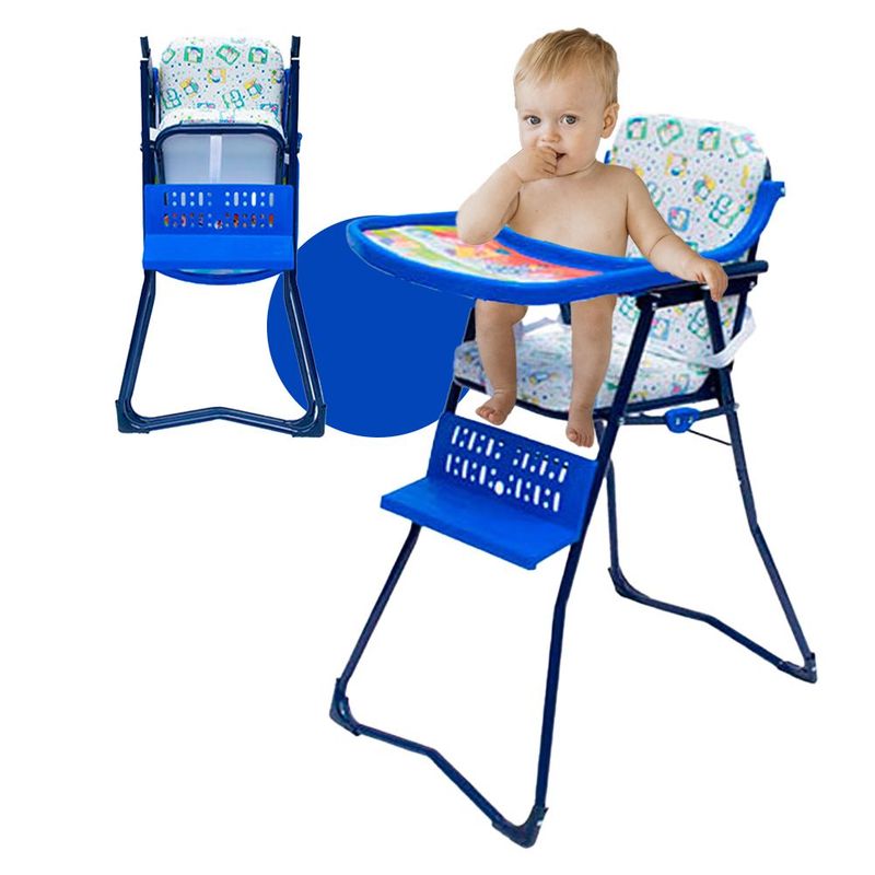 PRODEHOGAR - silla alta para comer comedor plegable para bebe Azul