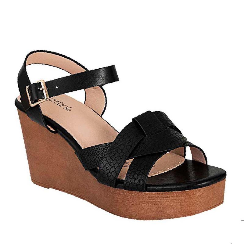 FRATTINI - Plataforma de Mujer marca FRATTINI en Color NEGRO  / SAND.3T8700-10
