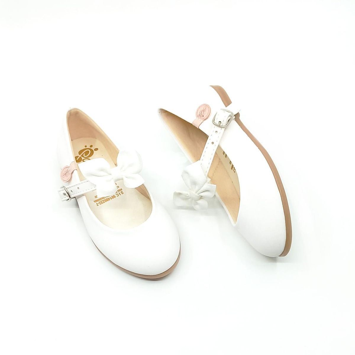 PAPOS - Baletas Niñas Flora Blanca - Zapatos Niñas PAPOS - Crema