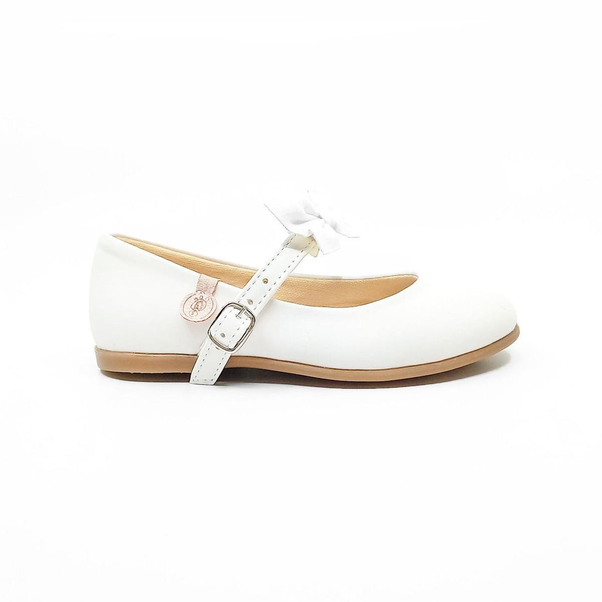 PAPOS - Baletas Niñas Flora Blanca - Zapatos Niñas PAPOS - Crema