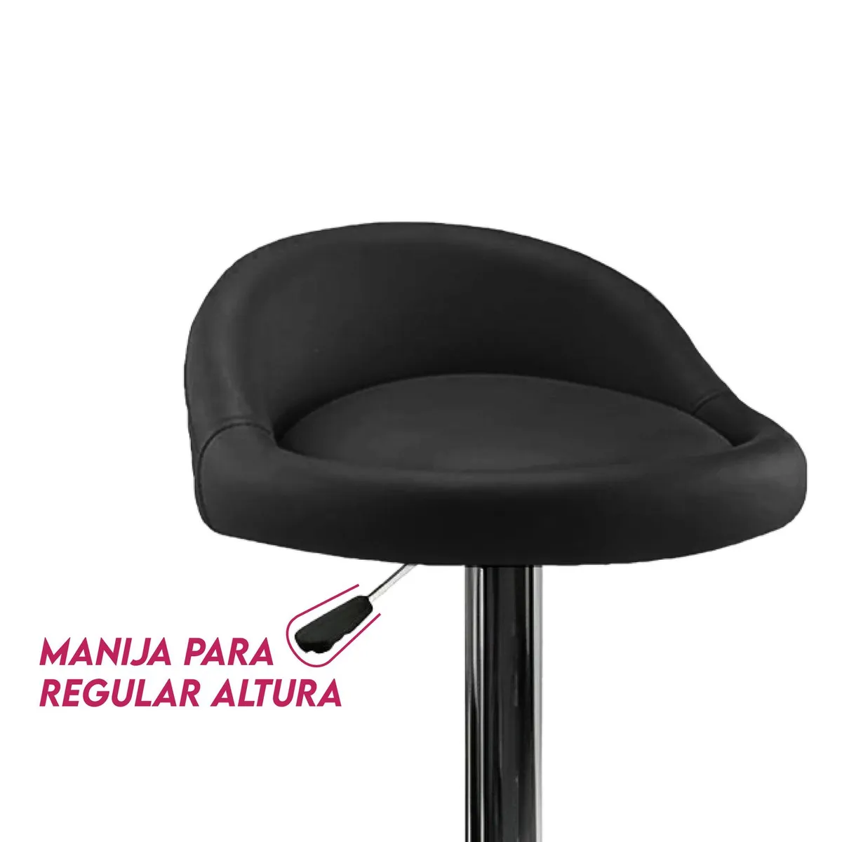DIMATEX LEON - Silla Bar Butaco Alta Giratoria Barra Bar Cocina Refsantana Negro