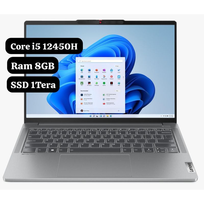 LENOVO - Portatil Lenovo Ultrabook Core i5 12450H Gen 12 Gaming - Ram 8Gb - SSD 1TB - Win 11 - 14" FHD.