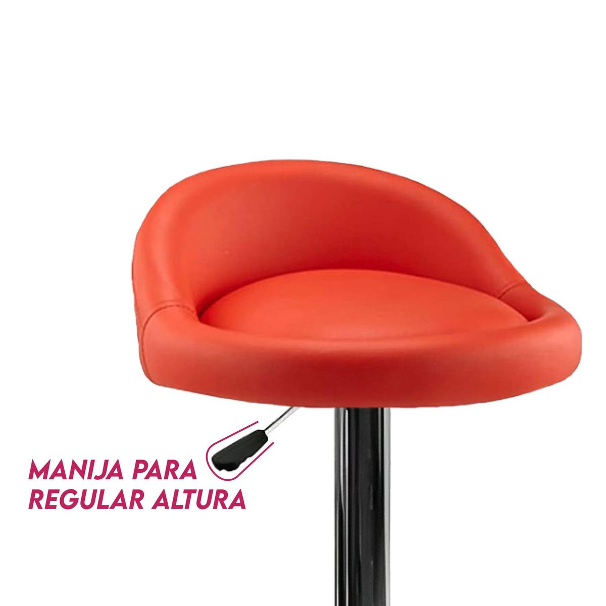 DIMATEX LEON - 2 Sillas Bar Butaco Alta Giratoria Barra Bar Cocina Refsantana Rojo