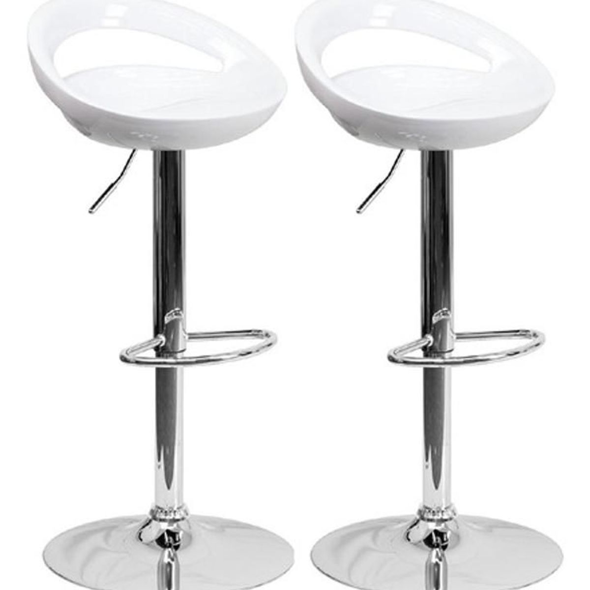 DIMATEX LEON - 2 Sillas Bar Butaco Alta Giratoria Barra Bar Cocina Refchicago Blanco