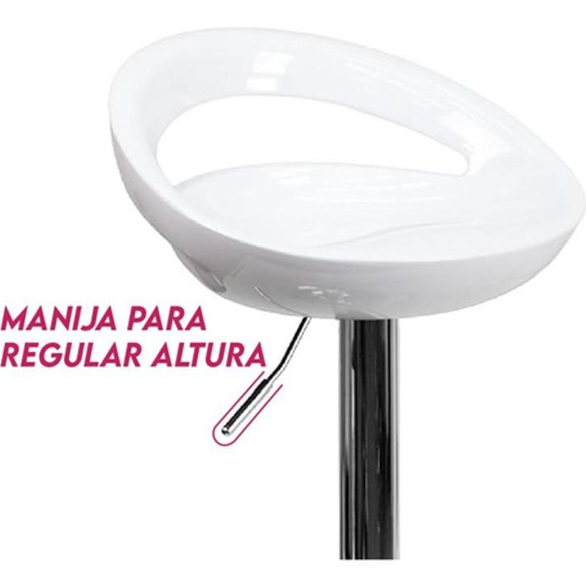 DIMATEX LEON - 2 Sillas Bar Butaco Alta Giratoria Barra Bar Cocina Refchicago Blanco